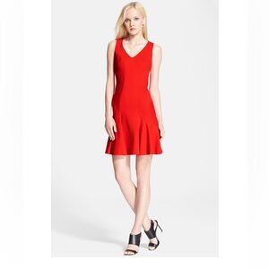 Diane Von Furstenberg Carla Fit & Flare Flounce Hem Dress